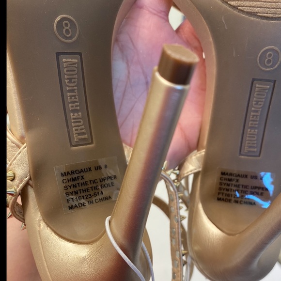 True Religion Gold Heels - Picture 6 of 6